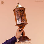 Hand Carved Wooden Cutwork Lamp Octagon