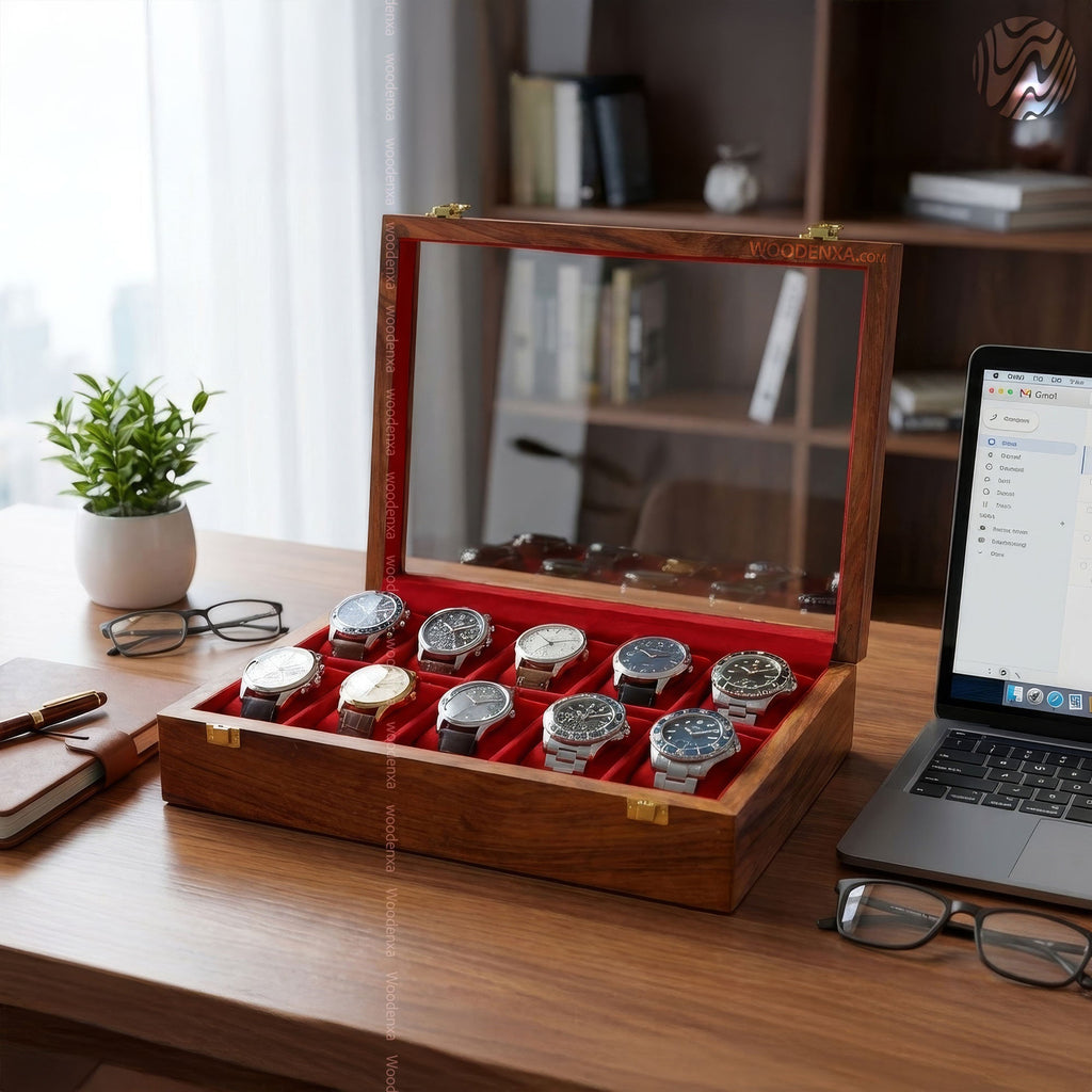10 Watch Wooden Box with Acrylic