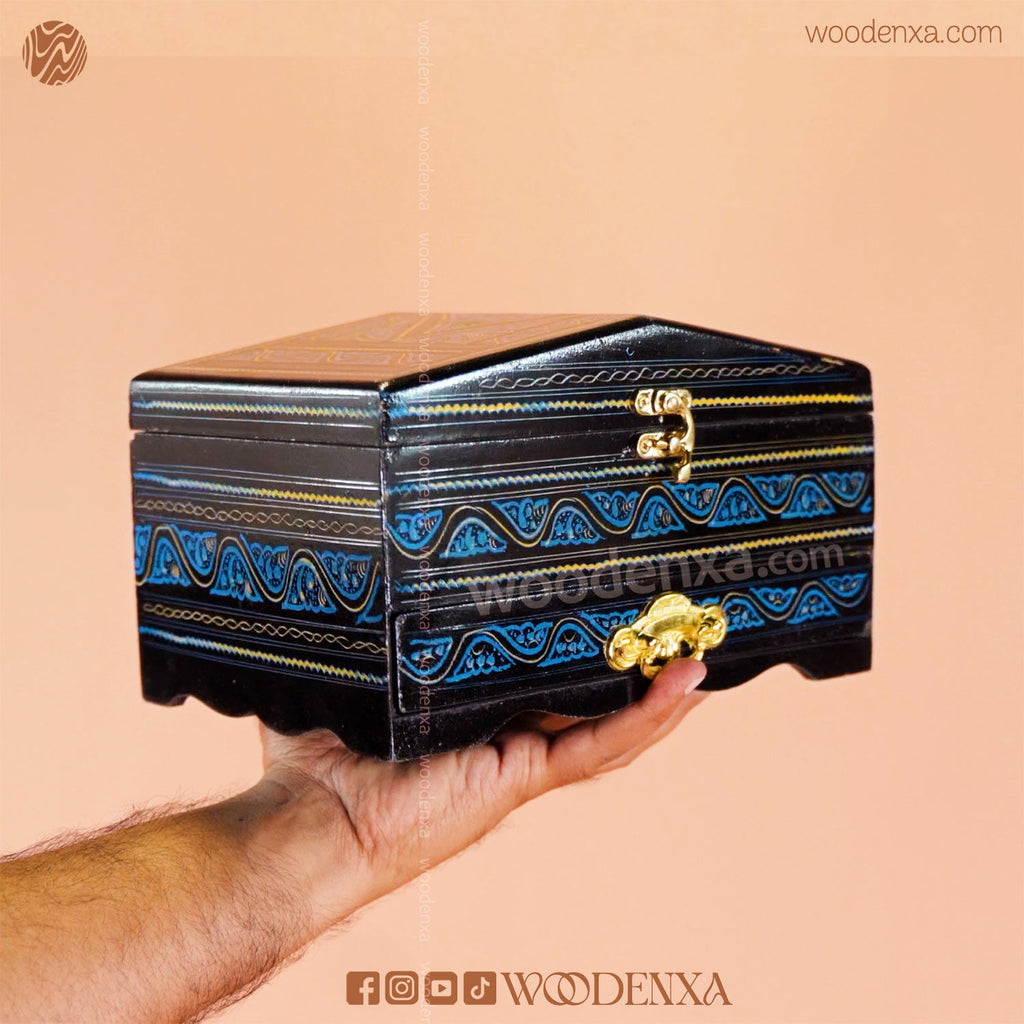 2-Tier Wooden Jewelry Box with Daraz