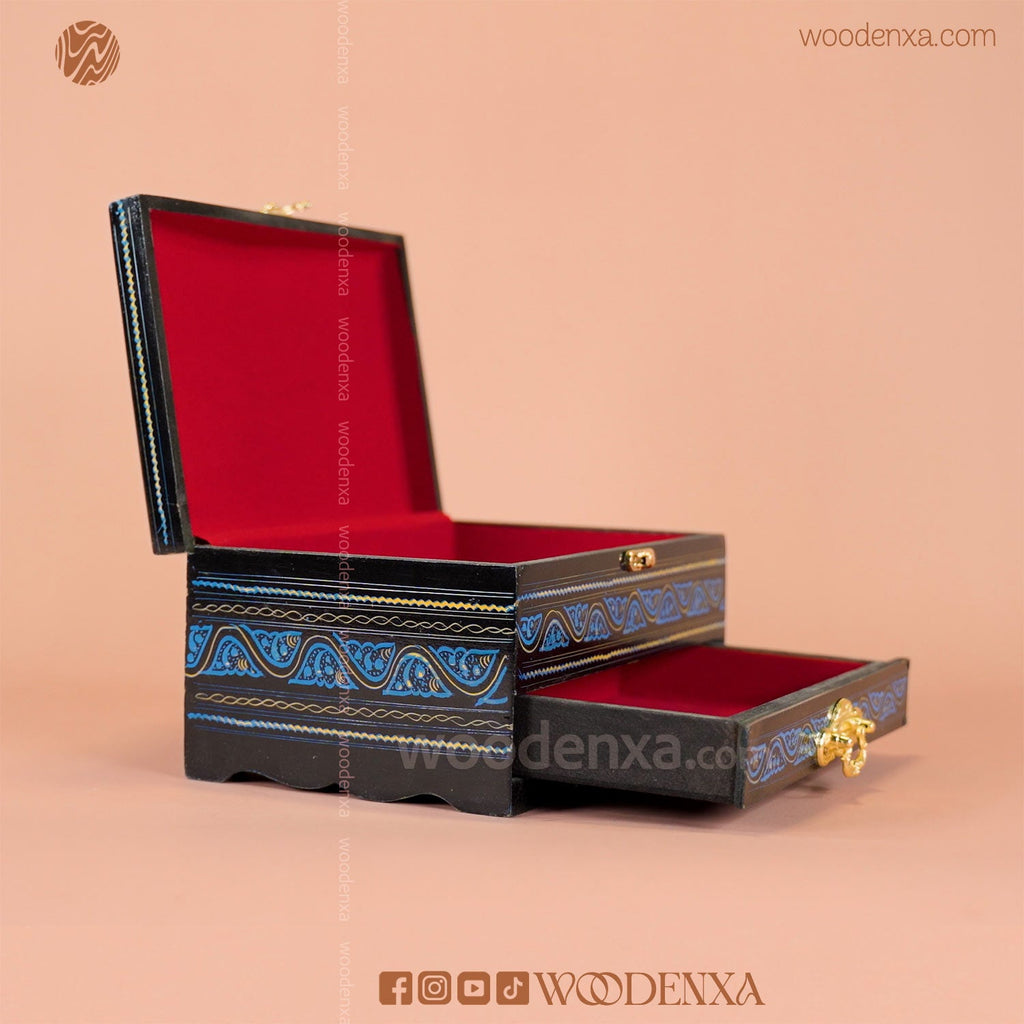 2-Tier Wooden Jewelry Box with Daraz