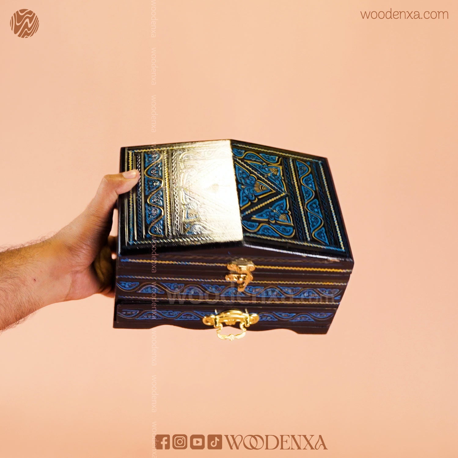 2-Tier Wooden Jewelry Box with Daraz