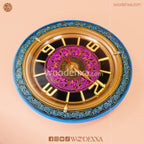 Blue Naqshi Art Wooden Wall Clock