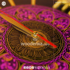 Blue Naqshi Art Wooden Wall Clock