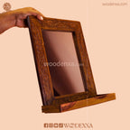 Elegant Wooden Mirror with Carving Design