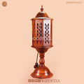 Large Round Wooden Table Lamp with