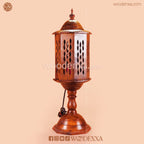 Large Round Wooden Table Lamp with