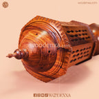 Large Round Wooden Table Lamp with