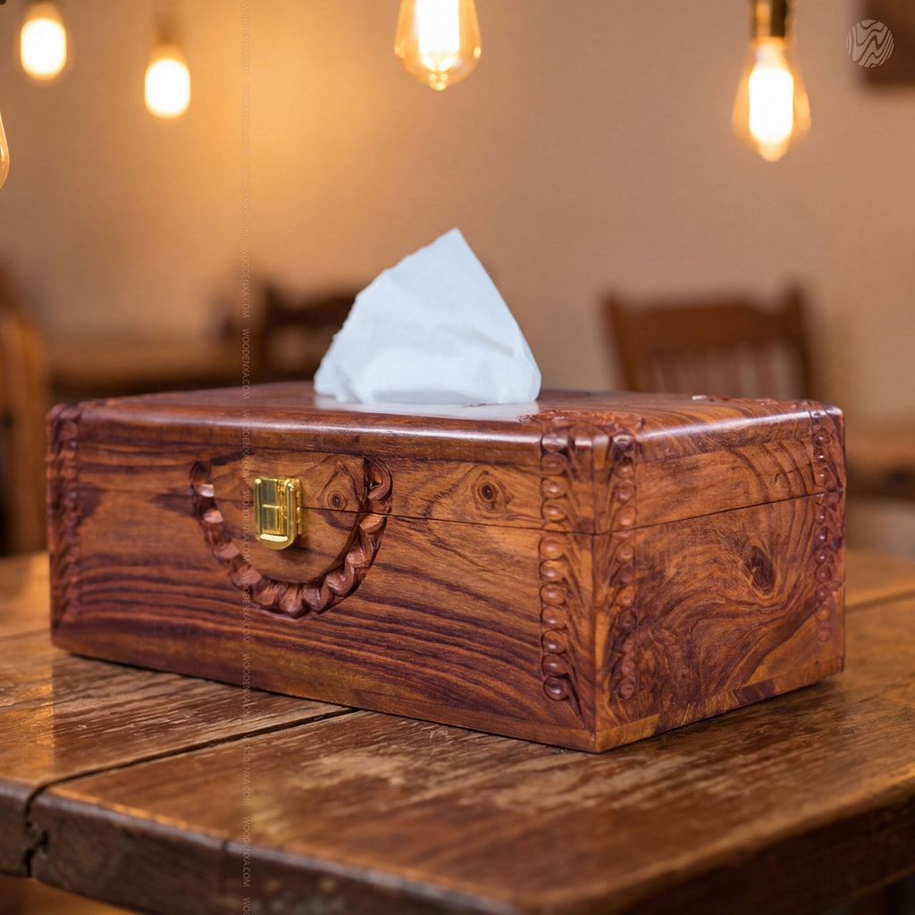 Luxury Solid Wooden Tissue Box