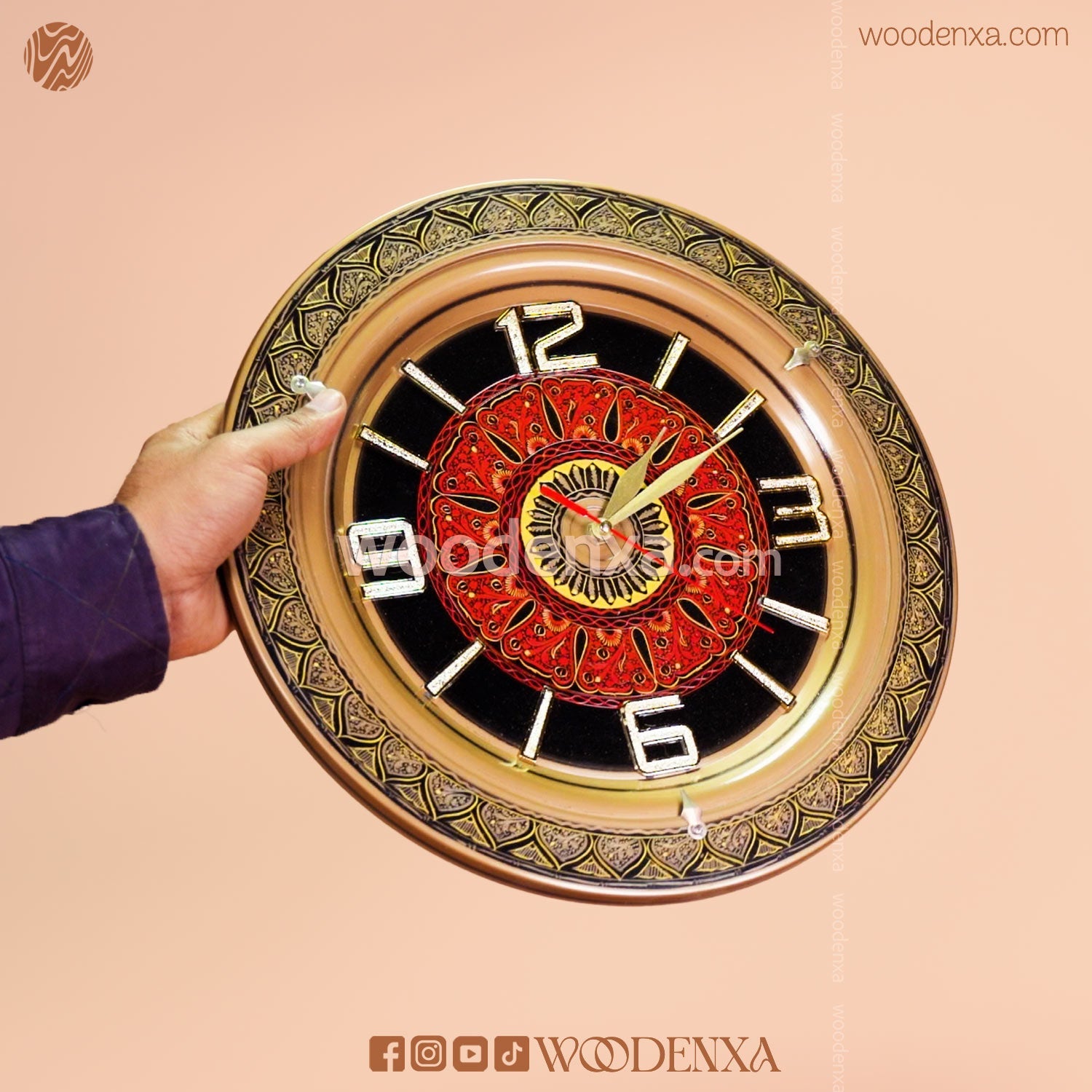 Naqshi Art Wooden Wall Clock