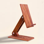 Wooden Carved Adjustable Mobile Stand