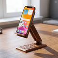 Wooden Carved Adjustable Mobile Stand