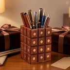 Wooden Multipurpose Pen Jar Square with