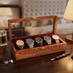 5 Watch Wooden Box with Acrylic
