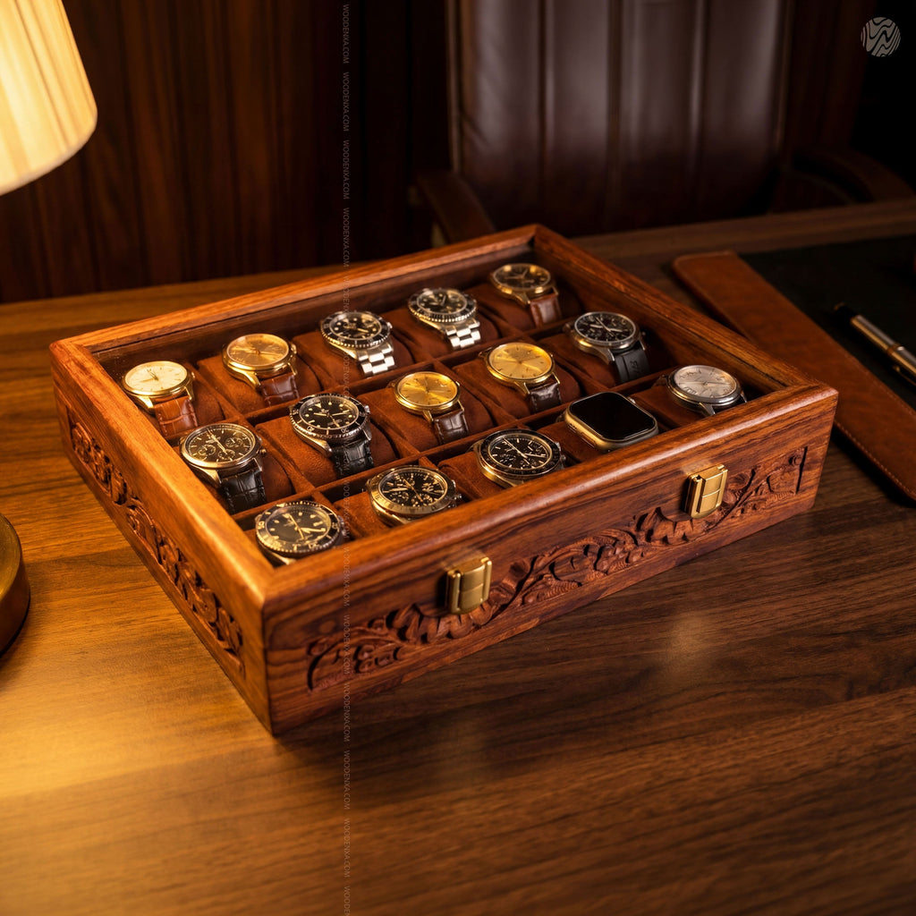 Premium 15 Slot Wooden Watch Box
