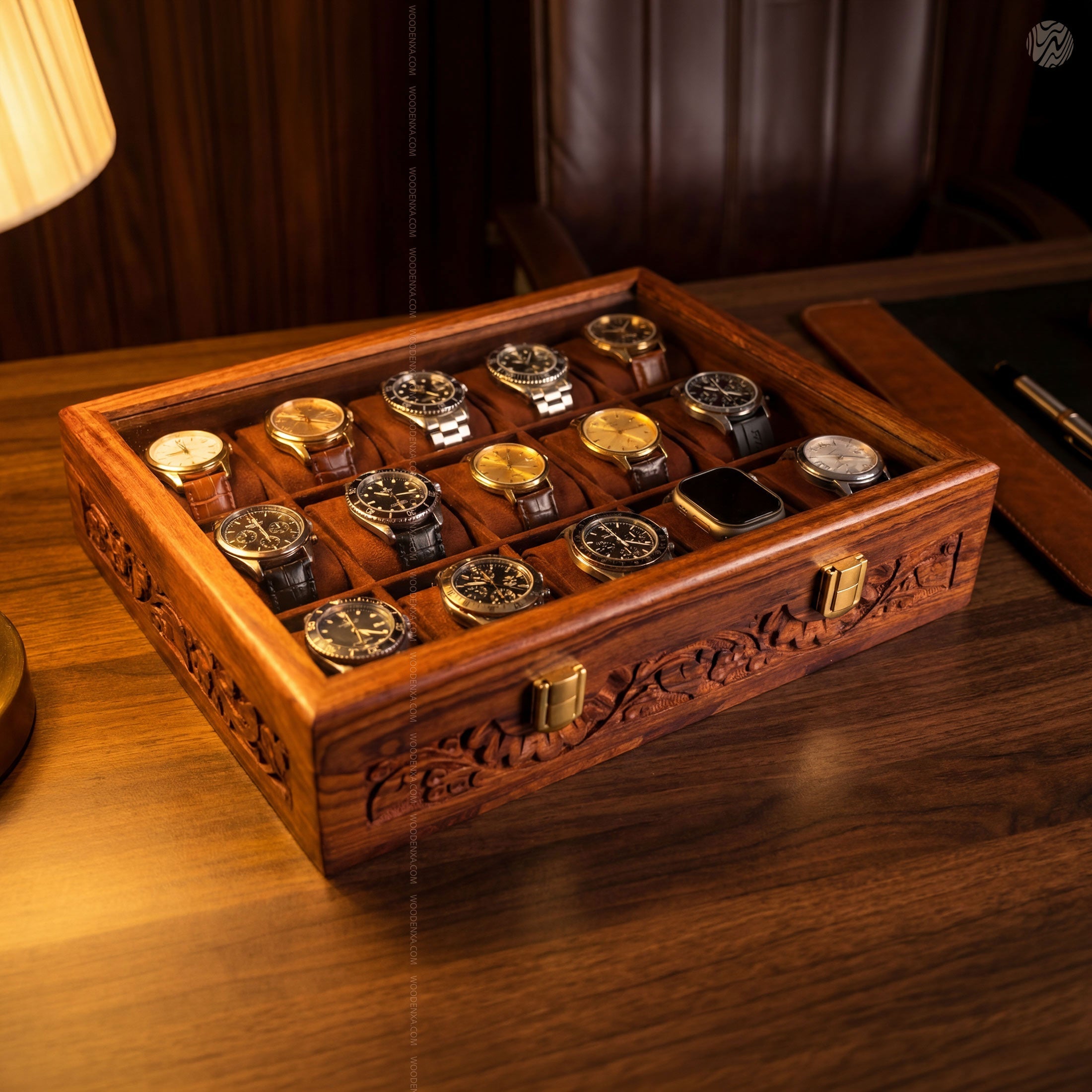Premium 15 Slot Wooden Watch Box