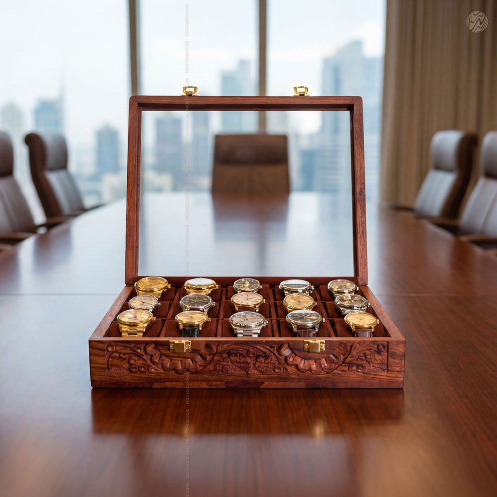 Premium 15 Slot Wooden Watch Box