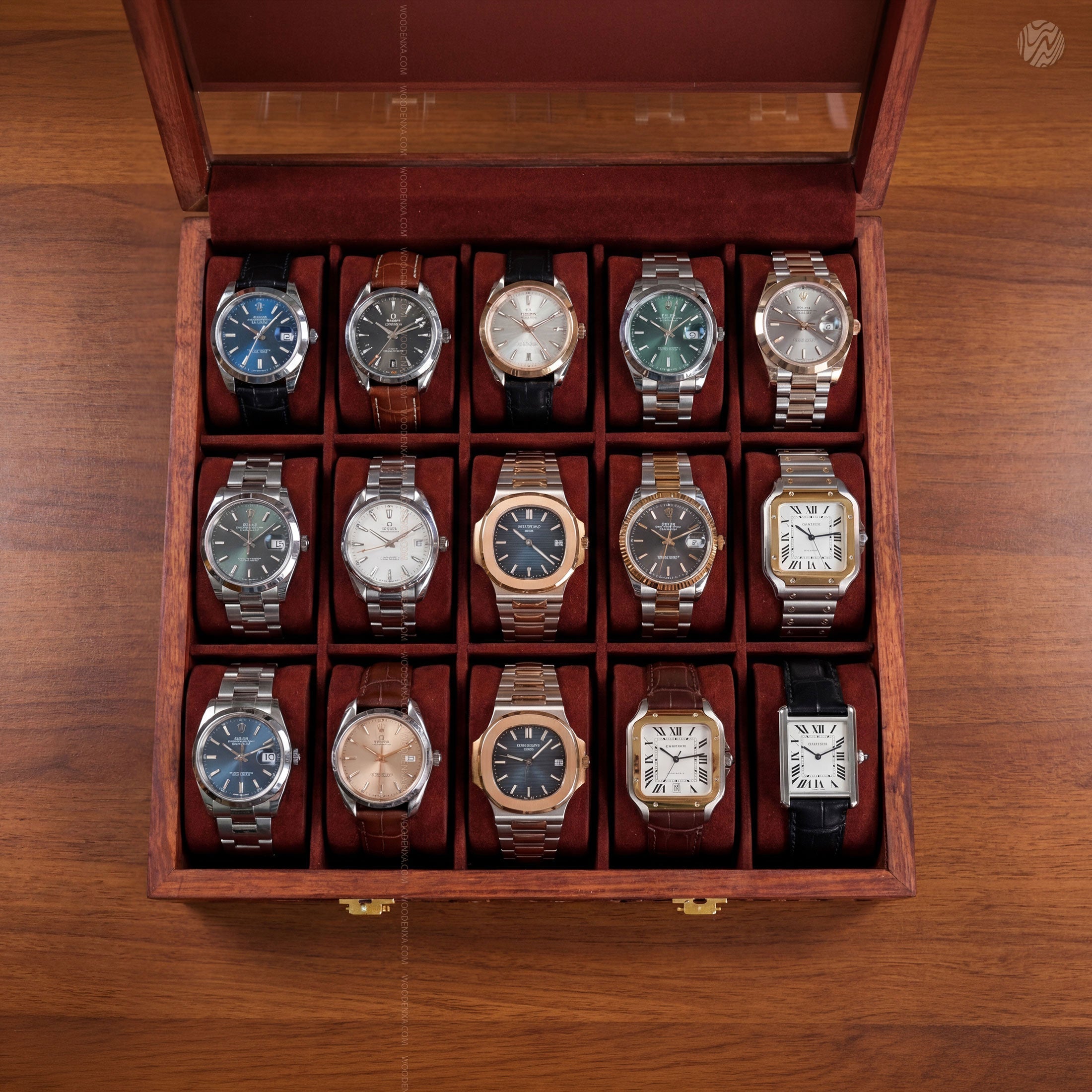 Premium 15 Slot Wooden Watch Box
