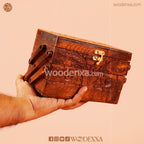 Trifold Wooden Jewelry Box 8x5 with