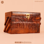 Trifold Wooden Jewelry Box 8x5 with