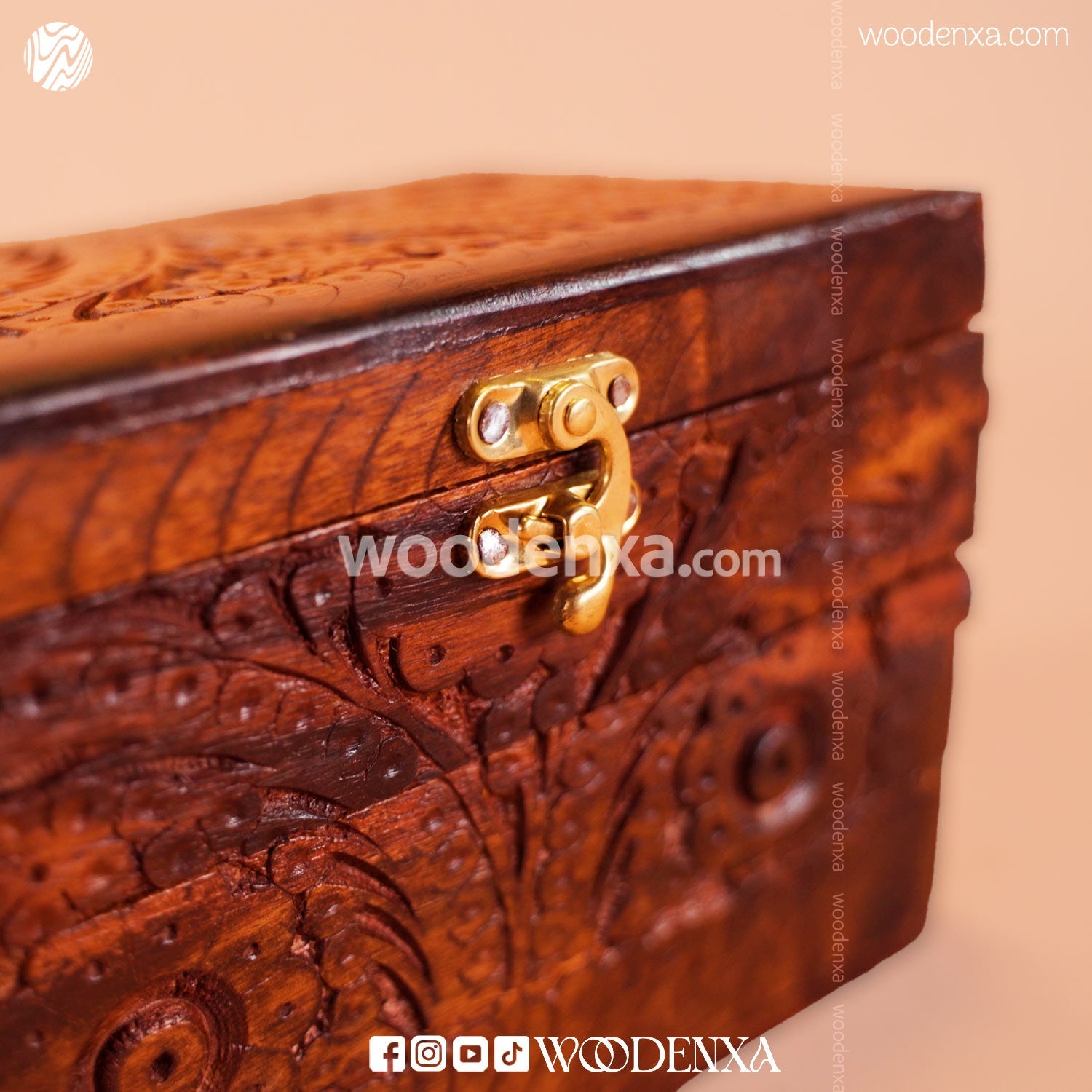 Trifold Wooden Jewelry Box 8x5 with