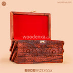 Trifold Wooden Jewelry Box 9x5 with