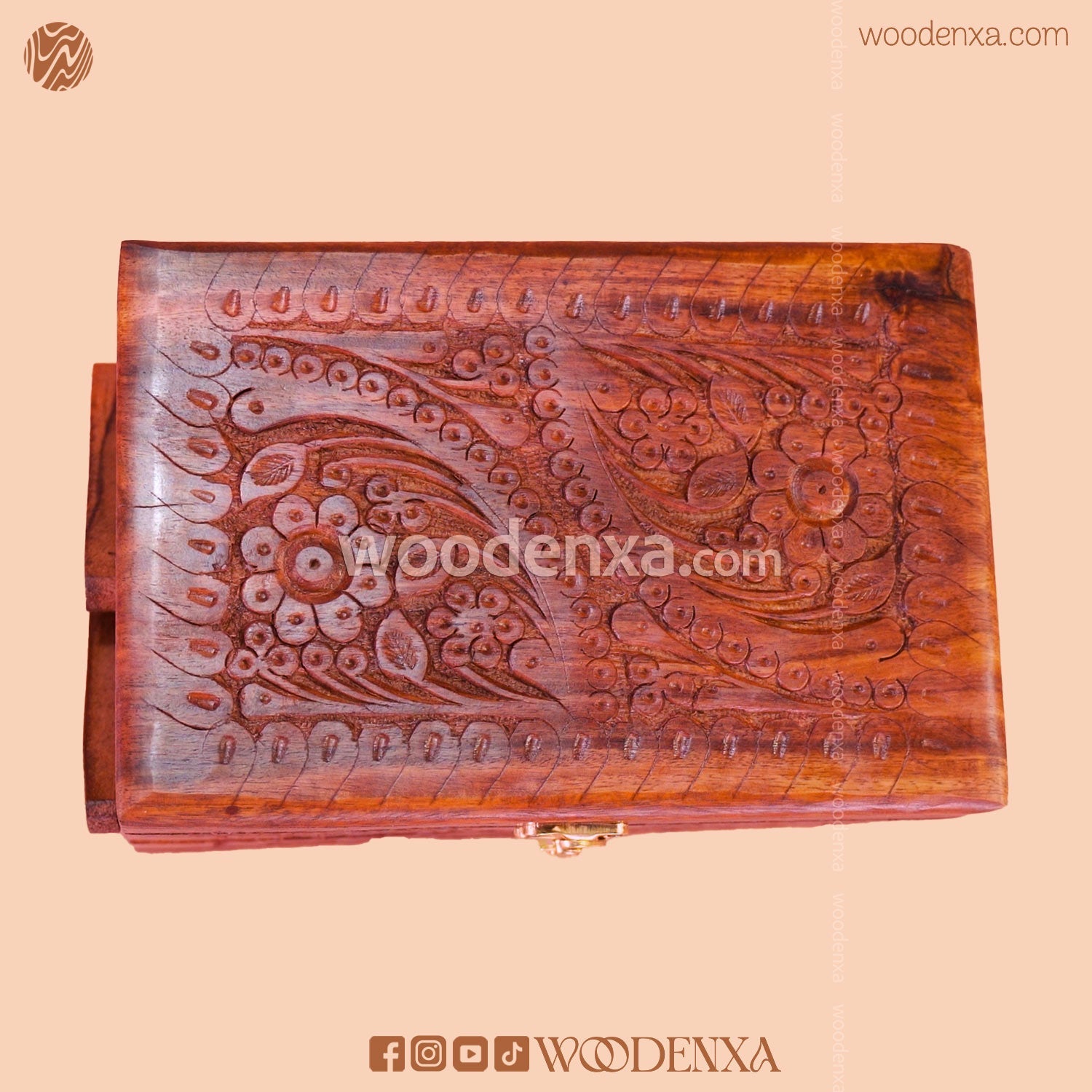 Trifold Wooden Jewelry Box 9x5 with