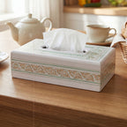 White Wooden Tissue Box