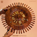 Wooden Wall Clock 18 Inch Carving