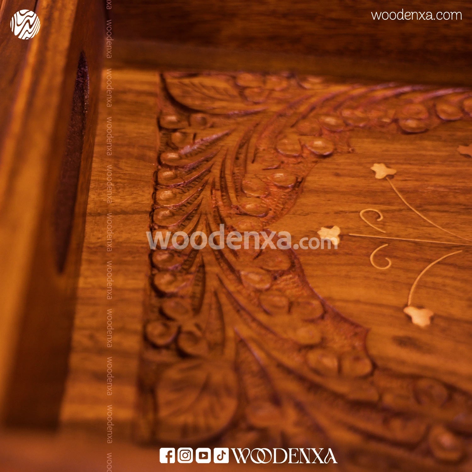 Wooden Carving Tray Set of 3