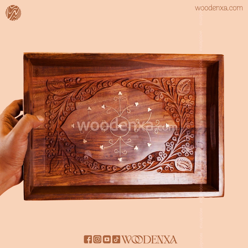 Wooden Carving Tray Set of 3