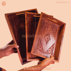 Wooden Carving Tray Set of 3