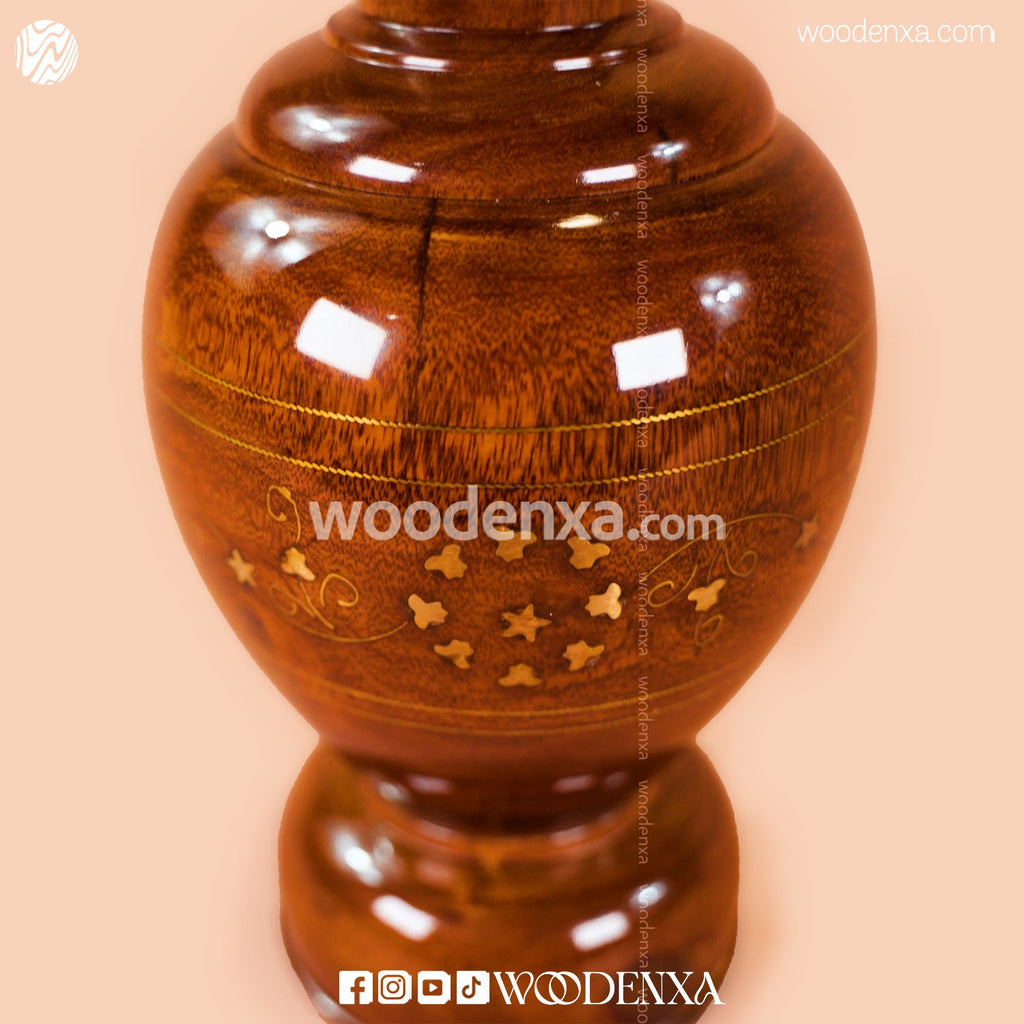 Wooden Guldan with Brass Work Set