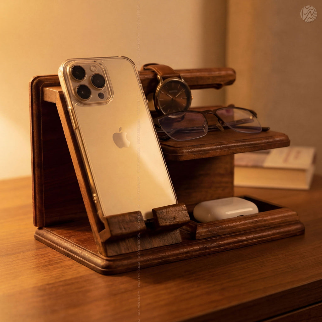 Wooden Multi-Functional Desk Organizer