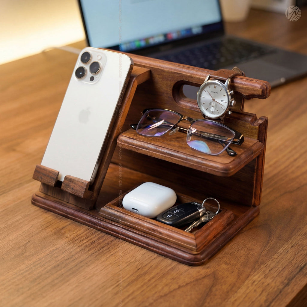 Wooden Multi-Functional Desk Organizer