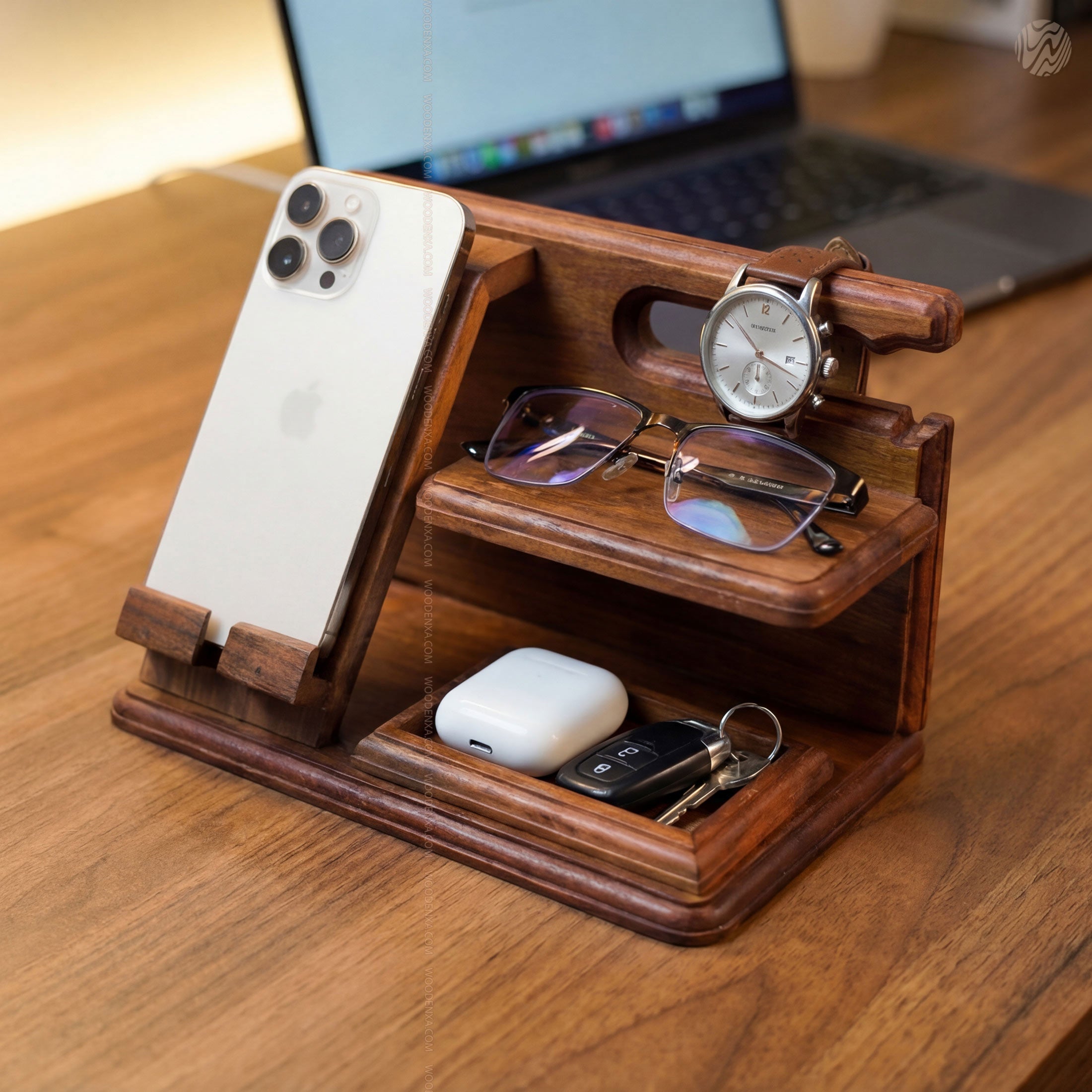 Wooden Multi-Functional Desk Organizer