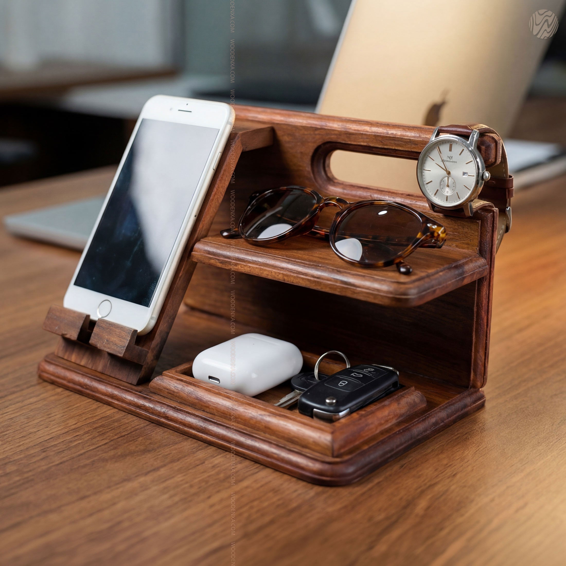 Wooden Multi-Functional Desk Organizer