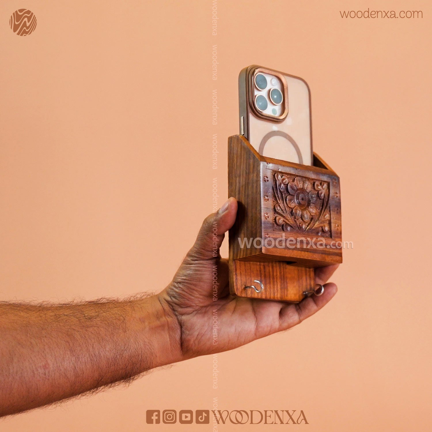 Wooden Wall Mobile Stand