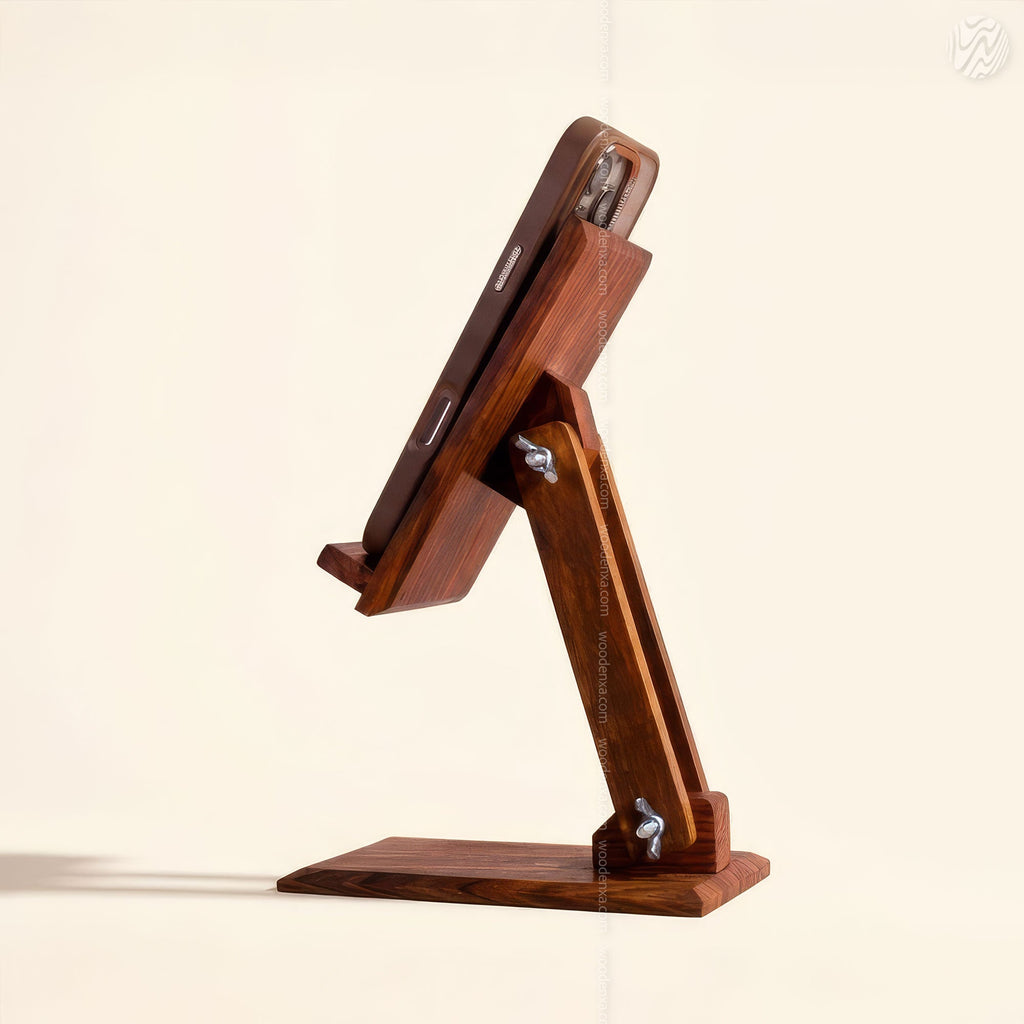 Wooden Adjustable Mobile Stand