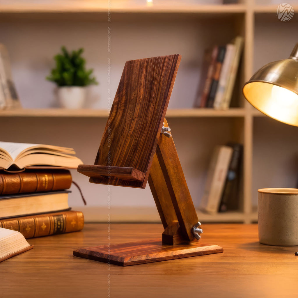 Wooden Adjustable Mobile Stand