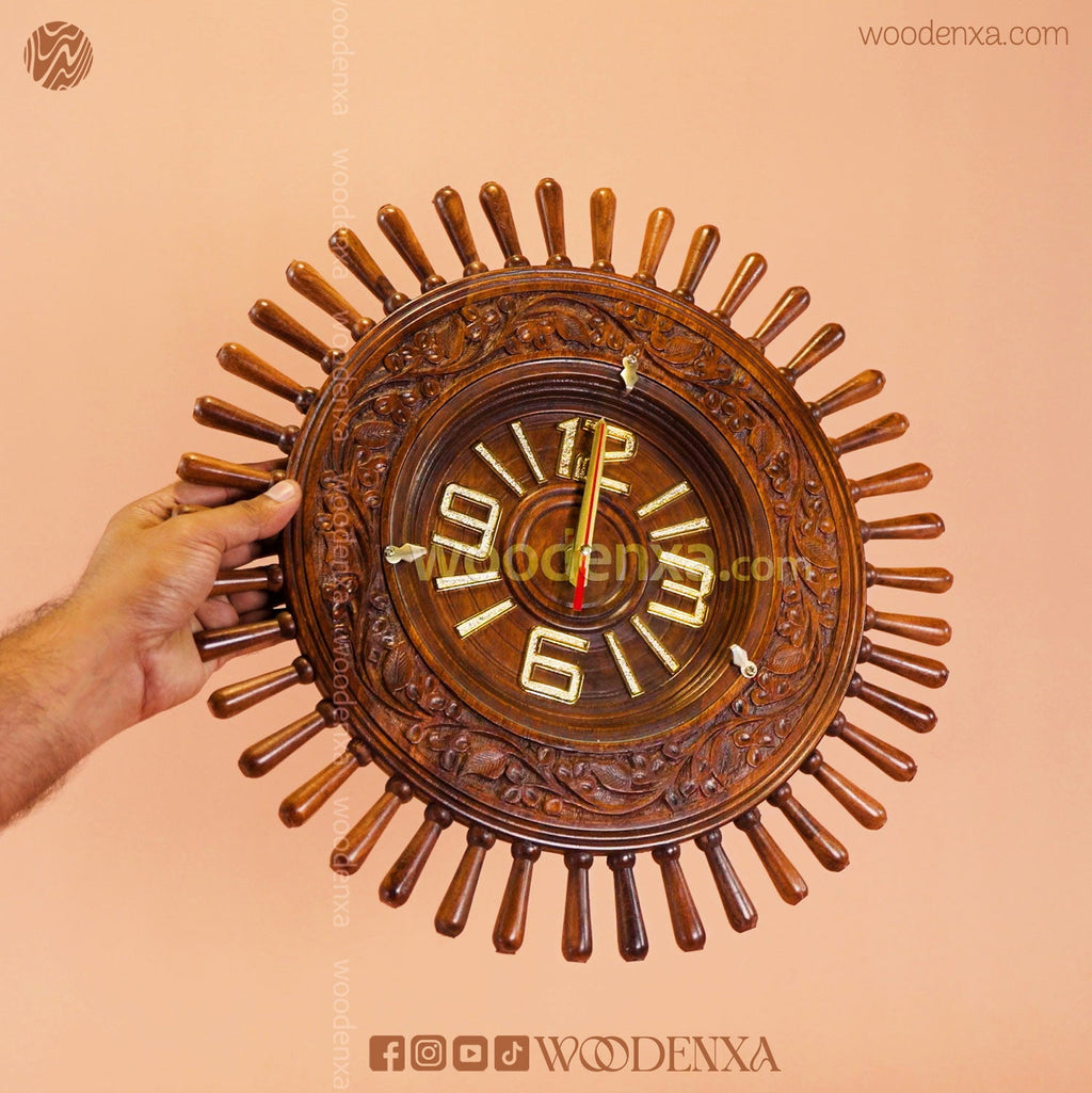Fancy Wooden Wall Clock 16"