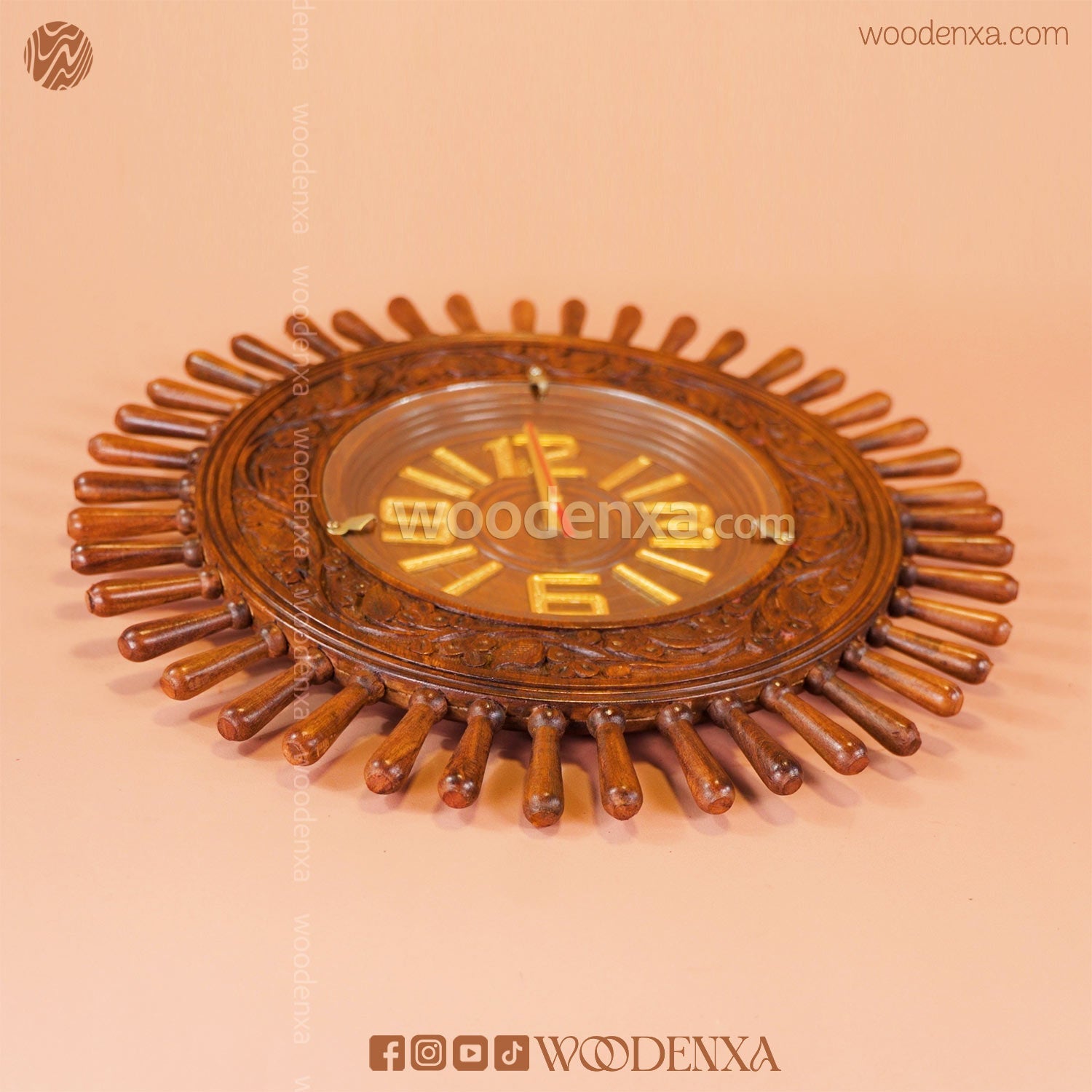 Fancy Wooden Wall Clock 16"