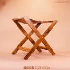 Premium Foldable Wooden Stool with Brass