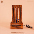 Handcrafted Wooden Square Lamp