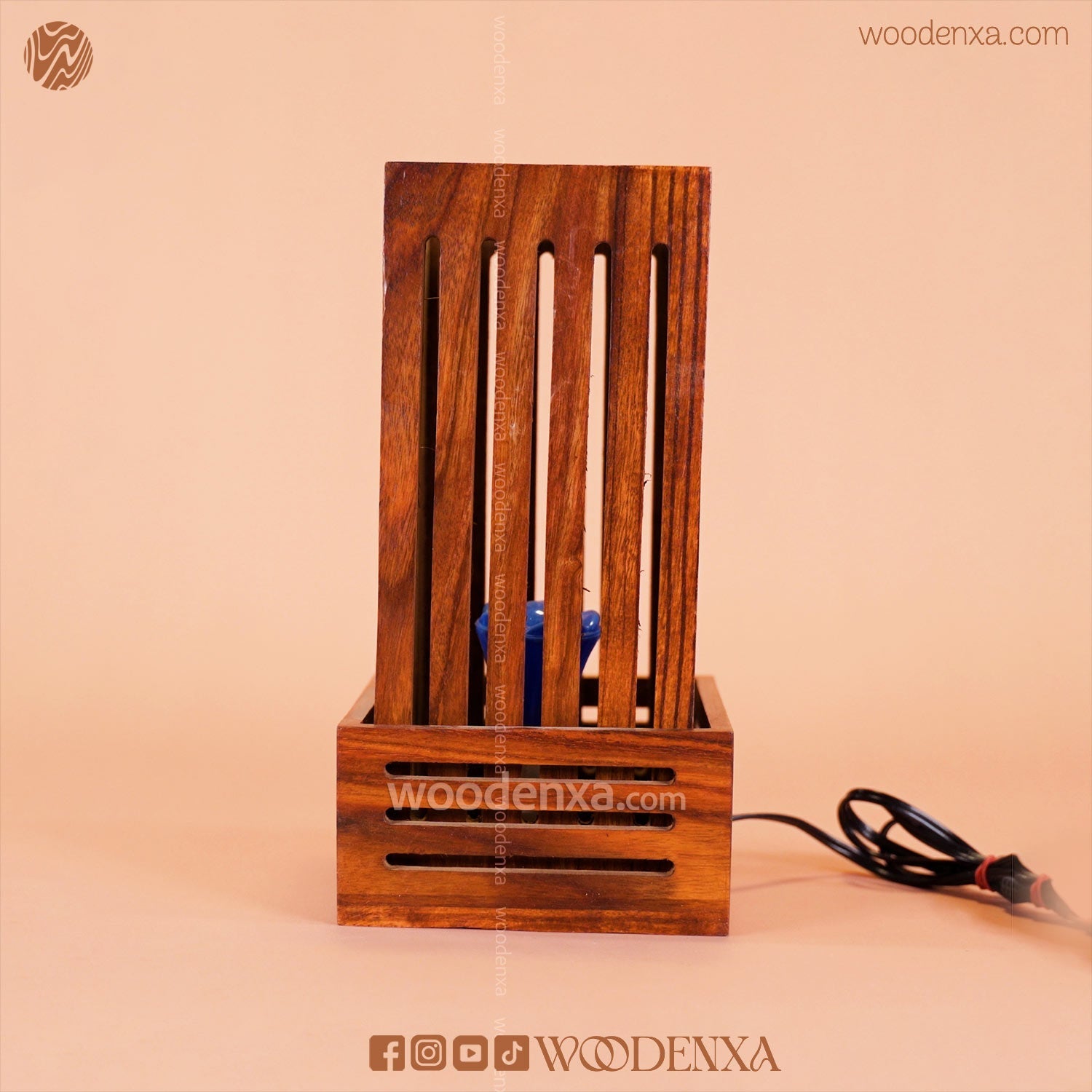 Handcrafted Wooden Square Lamp