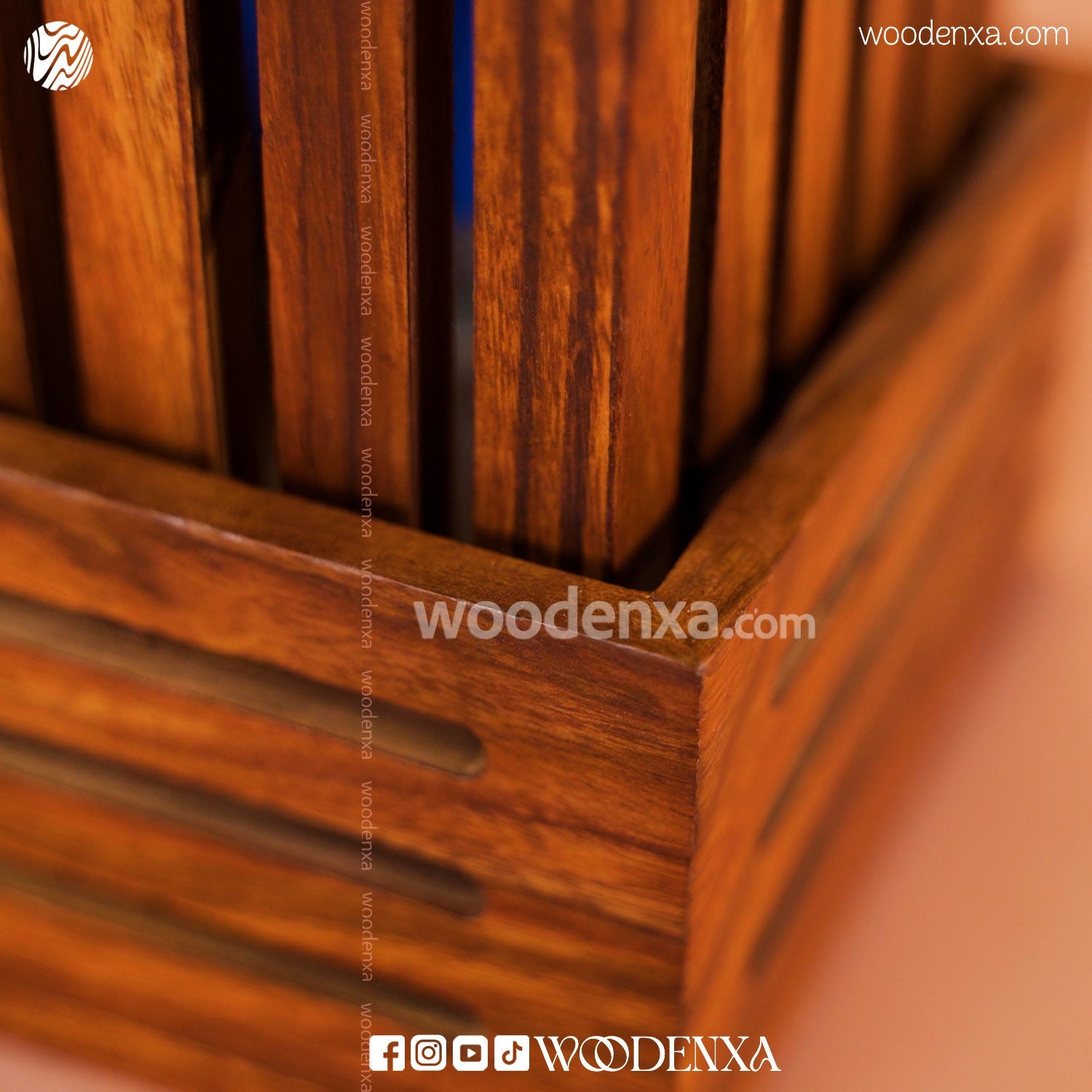 Handcrafted Wooden Square Lamp