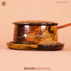 Handcrafted Wooden Sugar Pot with Spoon