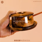 Handcrafted Wooden Sugar Pot with Spoon
