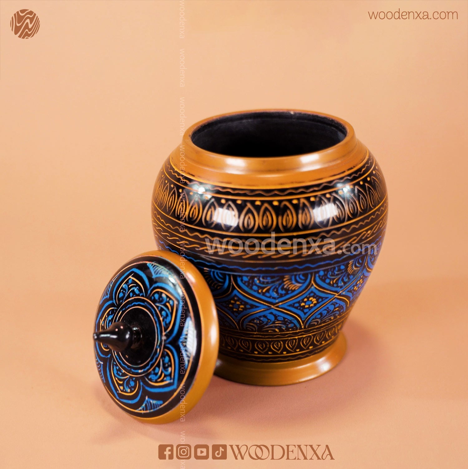 Handmade Wooden Candy Jar 5"