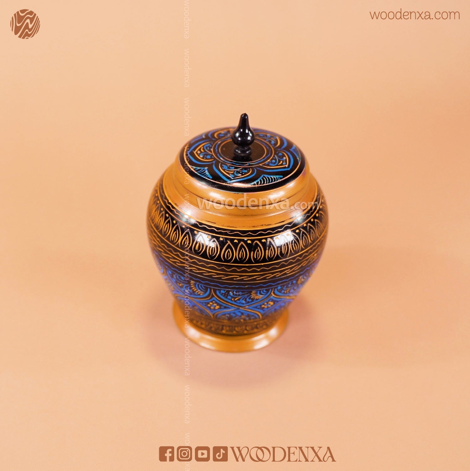 Handmade Wooden Candy Jar 5"