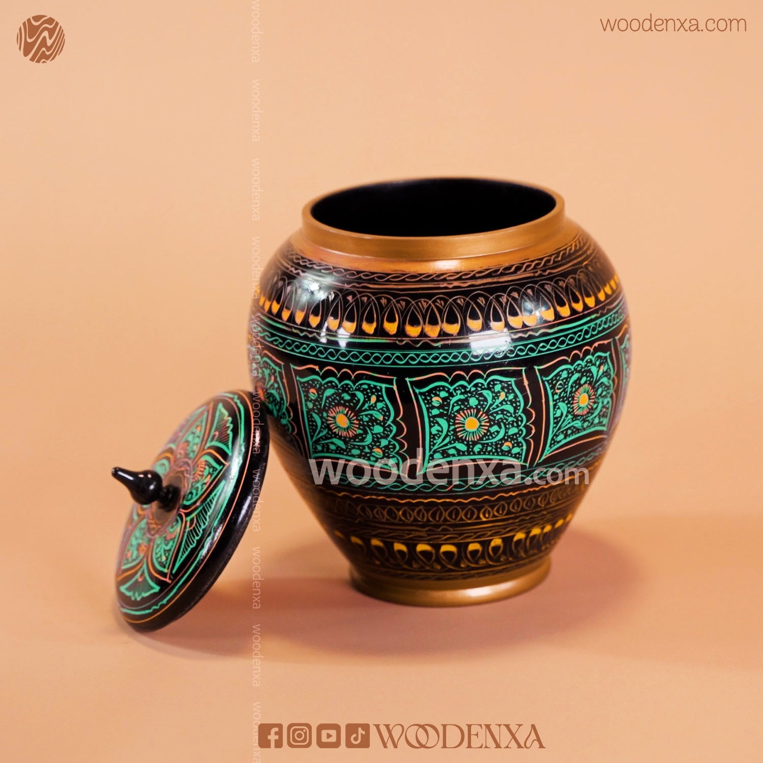 Handmade Wooden Candy Jar 6"